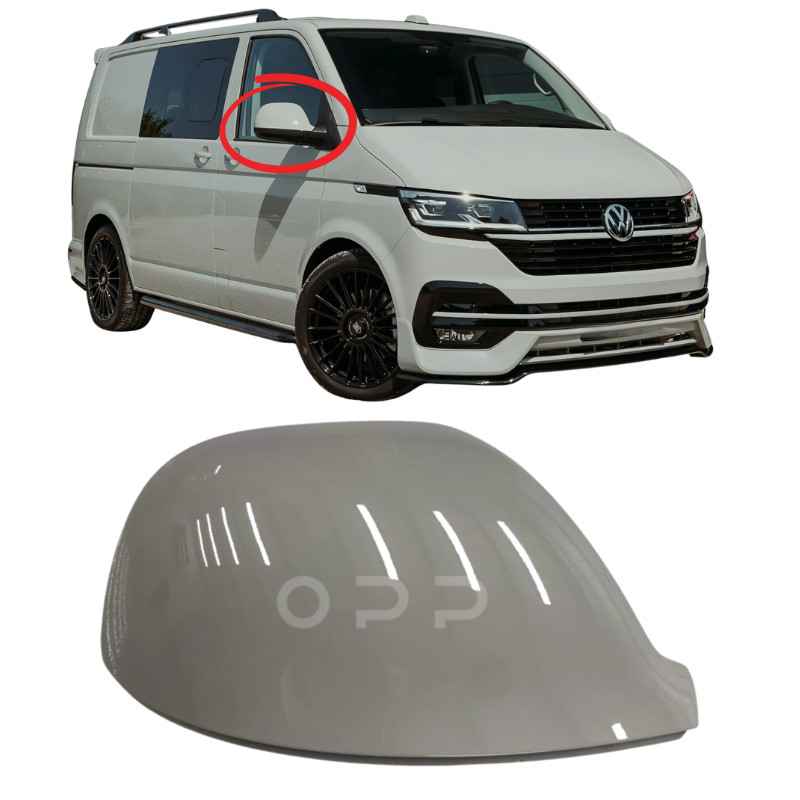 VW T6 T6.1 Transporter 2015-2024 Door Wing Mirror Cover Painted Ascot Grey LA7A