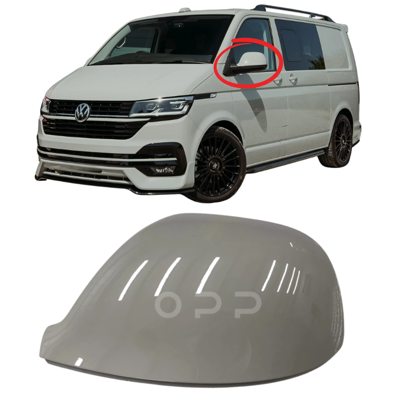 VW T6 T6.1 Transporter 2015-2024 Door Wing Mirror Cover Painted Ascot Grey LA7A