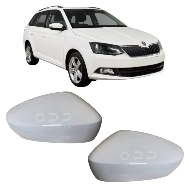 Skoda Fabia 2014-2022 Door Wing Mirror Cover Painted White