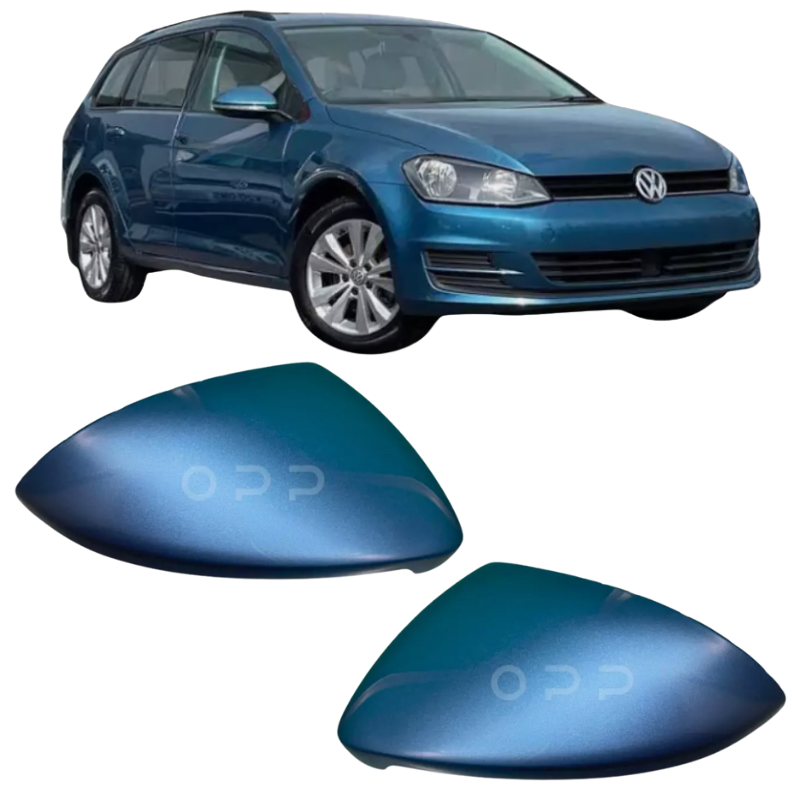 VW Golf MK7 2013-2020 Door Wing Mirror Cover Painted Pacific Blue LA5J
