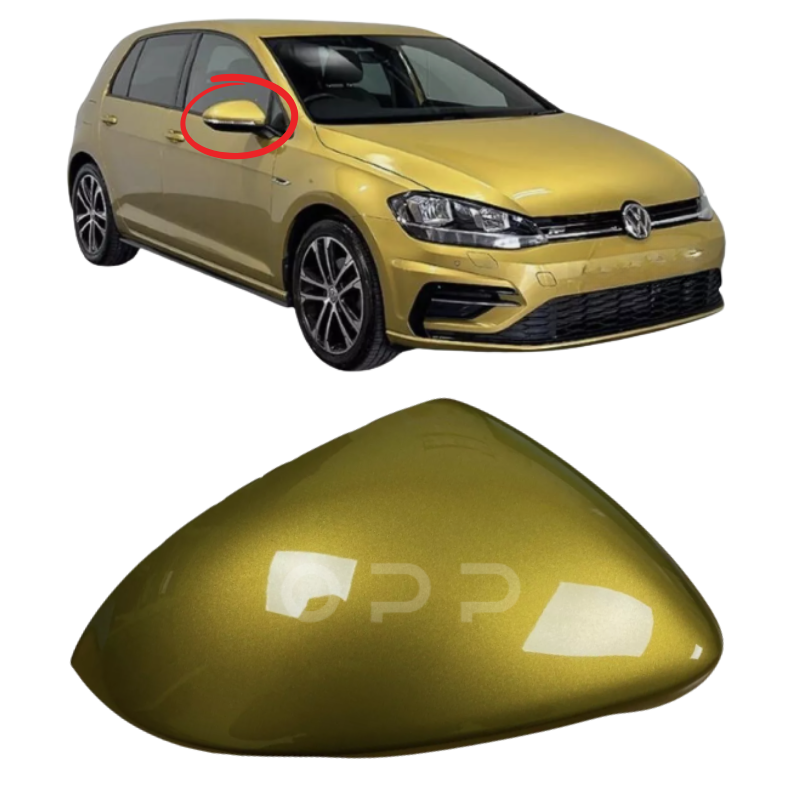 VW Golf MK7 2013-2020 Door Wing Mirror Cover Painted Turmeric Yellow LR1X