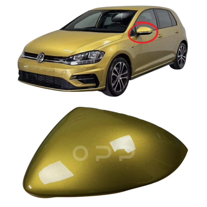 VW Golf MK7 2013-2020 Door Wing Mirror Cover Painted Turmeric Yellow LR1X