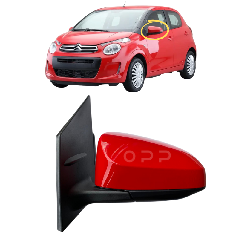 Citroen C1 2014-2022 Door Wing Mirror Complete Electric Painted Red