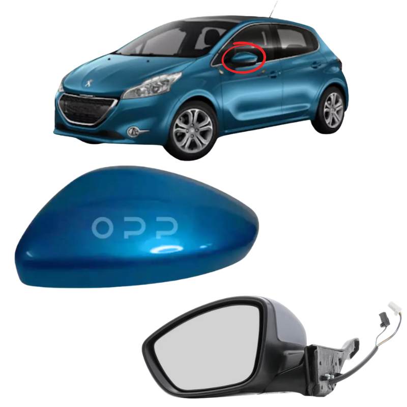 Peugeot 208 2012-2019 Door Wing Mirror Complete Electric Heated Belle Isle Blue KGW