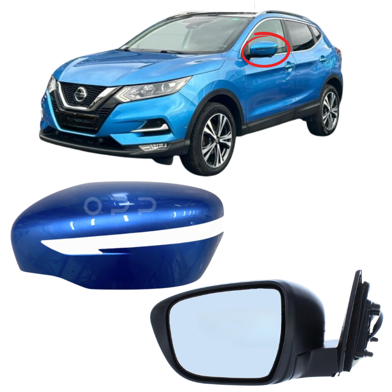Nissan Qashqai J11 2014-2021 Wing Mirror Complete Painted Vivid Blue RCA