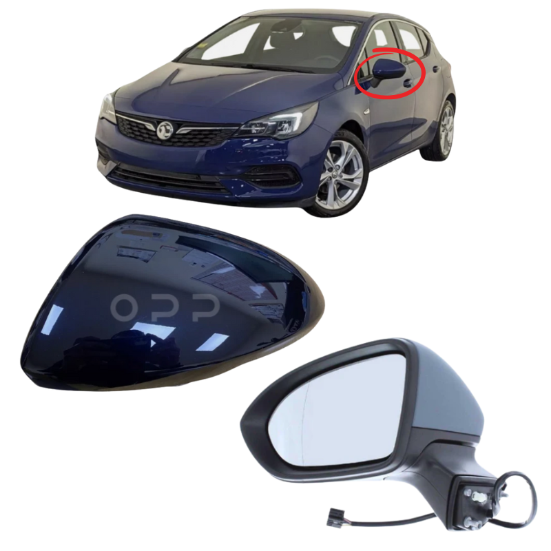 Vauxhall Astra K MK7 2015-2019 Door Wing Mirror Complete Painted Electric Dark Moon Blue