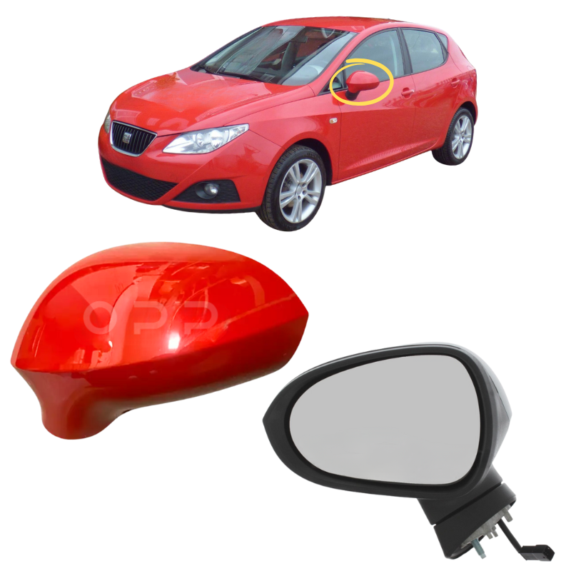 Seat Ibiza 2008-2017 Door Wing Mirror Complete Painted Red