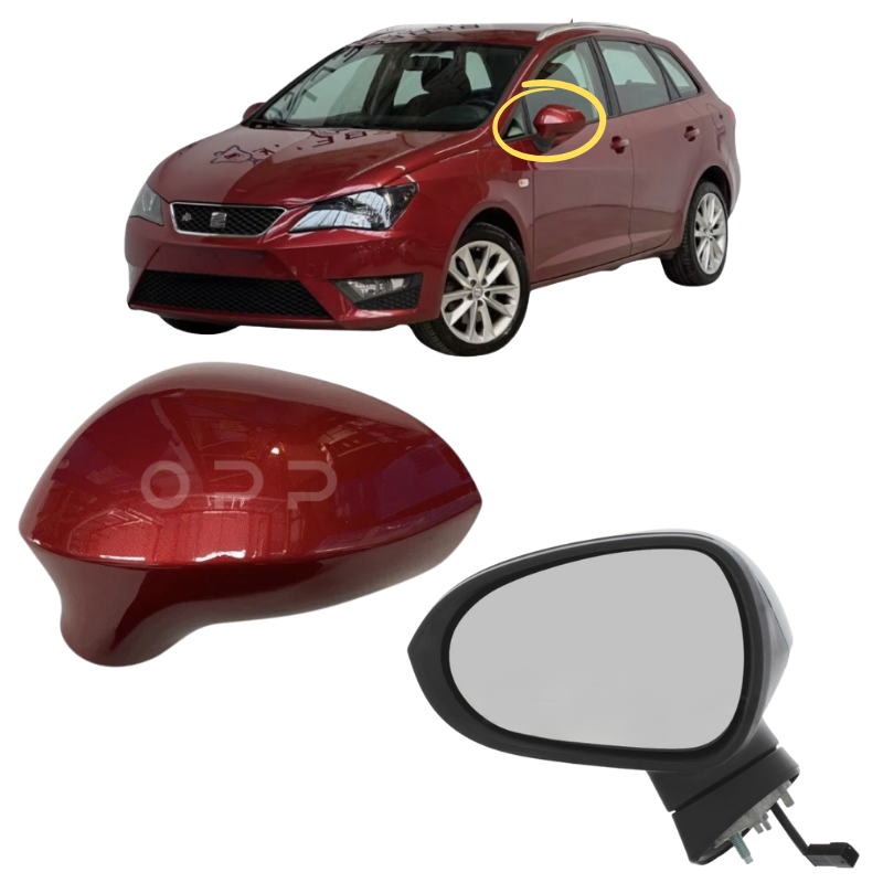 Seat Ibiza 2008-2017 Door Wing Mirror Complete Painted Dark Red