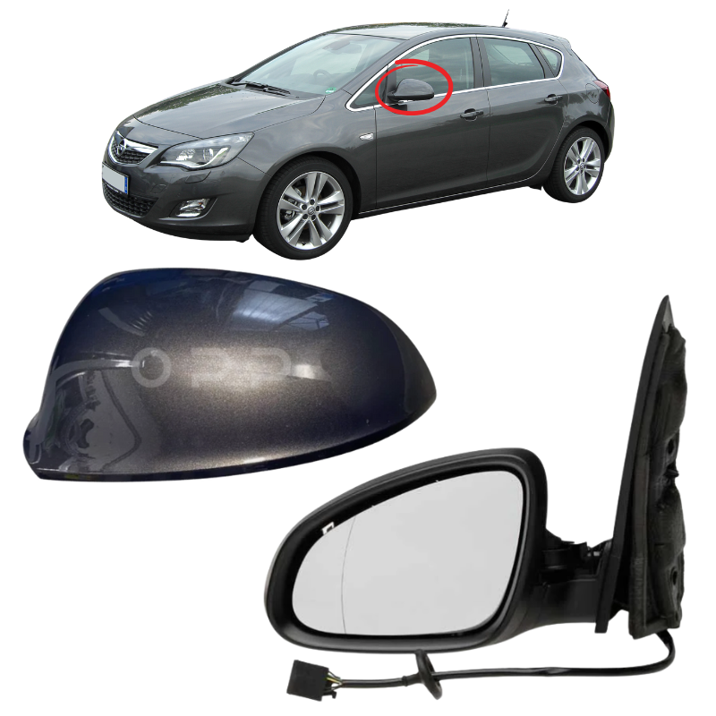 Vauxhall Astra J 2009-2015 Door Wing Mirror Complete Painted Asteroid Grey Z190