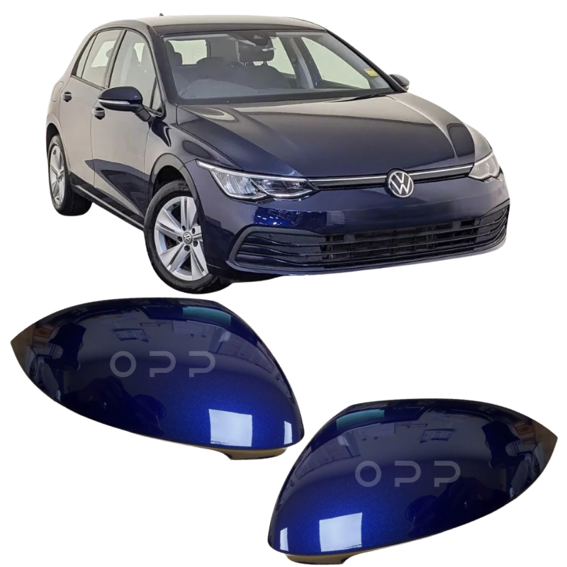 VW Golf MK8 2020- Door Wing Mirror Cover Painted Atlantic Blue LC5B