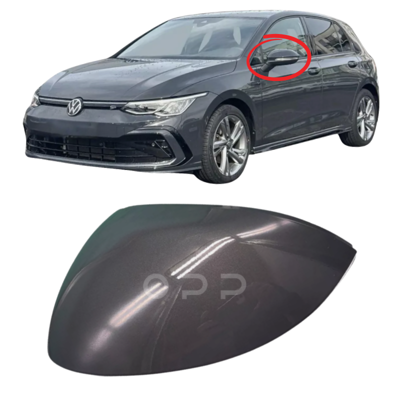 VW Golf MK8 2020- Door Wing Mirror Cover Painted Urano Grey L17F