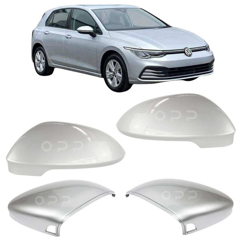 VW Golf MK8 2020- Door Wing Mirror Cover Painted Reflex Silver LA7W Lane Assist