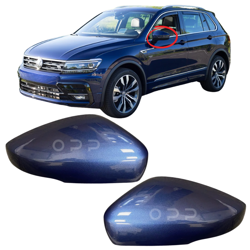 VW Tiguan 2017-2022 Door Wing Mirror Cover Painted Atlantic Blue LC5B