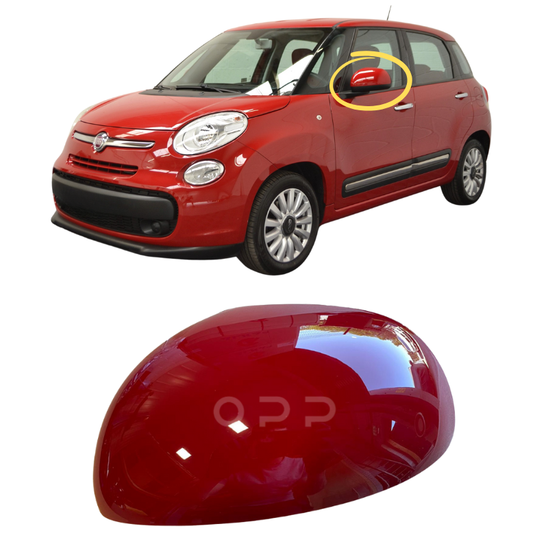 Fiat 500 500L 2012-2019 Door Wing Mirror Cover Painted Red