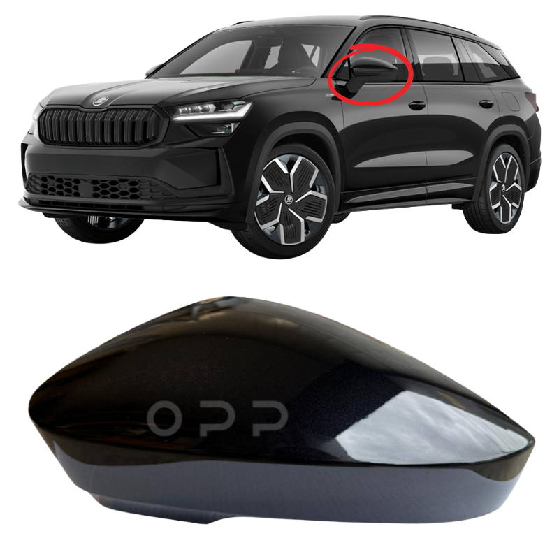 Skoda Kodiaq 2016-2022 Door Wing Mirror Cover Painted Deep Black Pearl