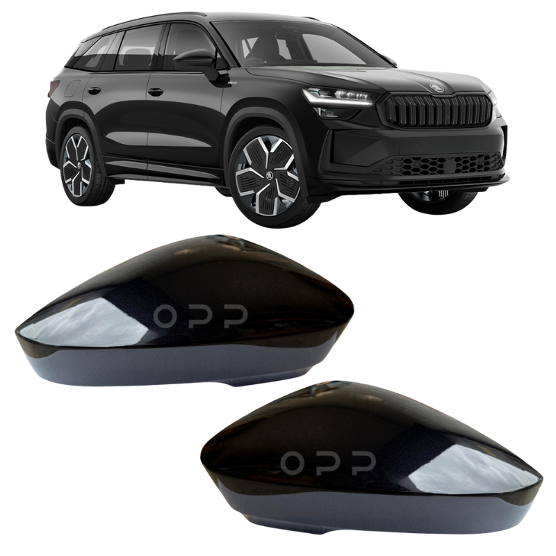 Skoda Kodiaq 2016-2022 Door Wing Mirror Cover Painted Deep Black Pearl