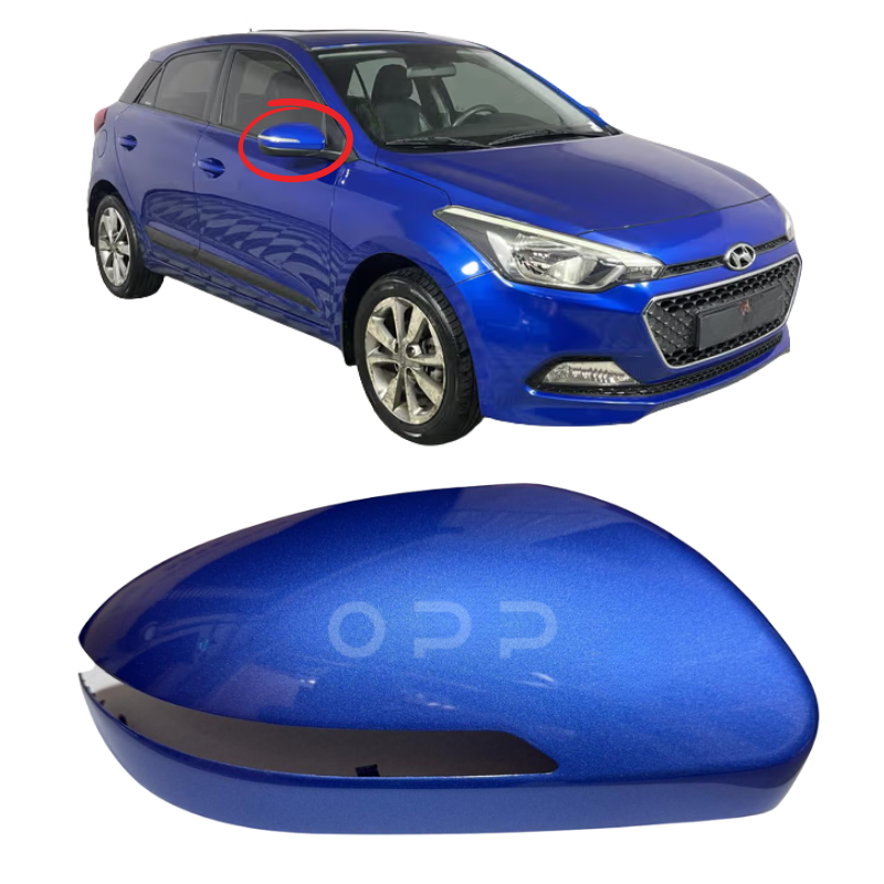 Hyundai i20 2015-2020 Door Wing Mirror Cover Painted Blue