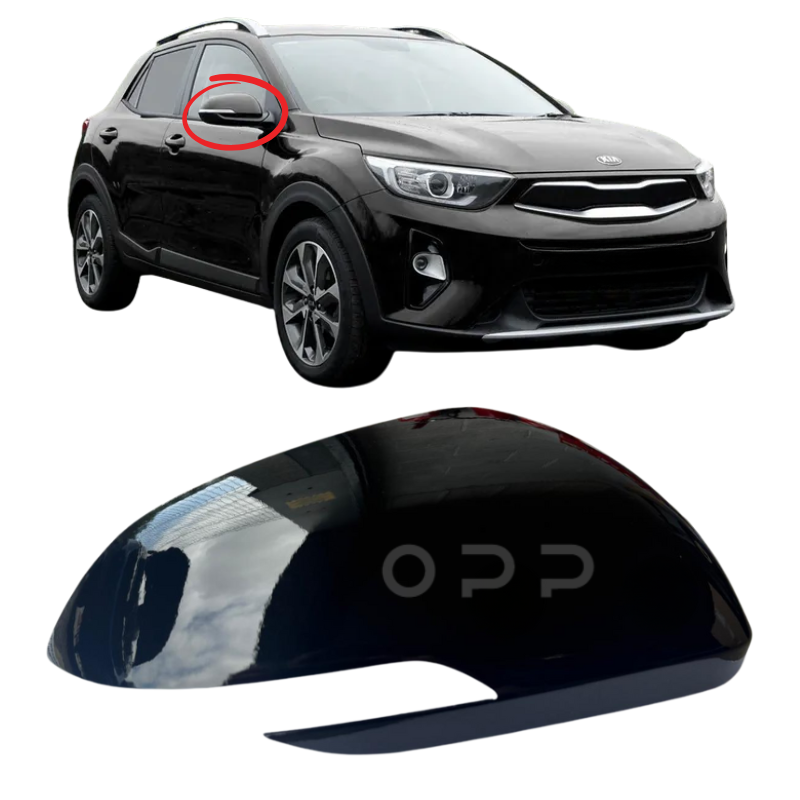 Kia Stonic 2017-2024 Door Wing Mirror Cover Painted Black