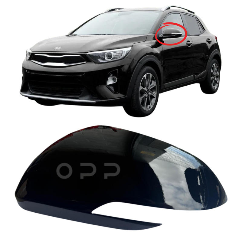 Kia Stonic 2017-2024 Door Wing Mirror Cover Painted Black