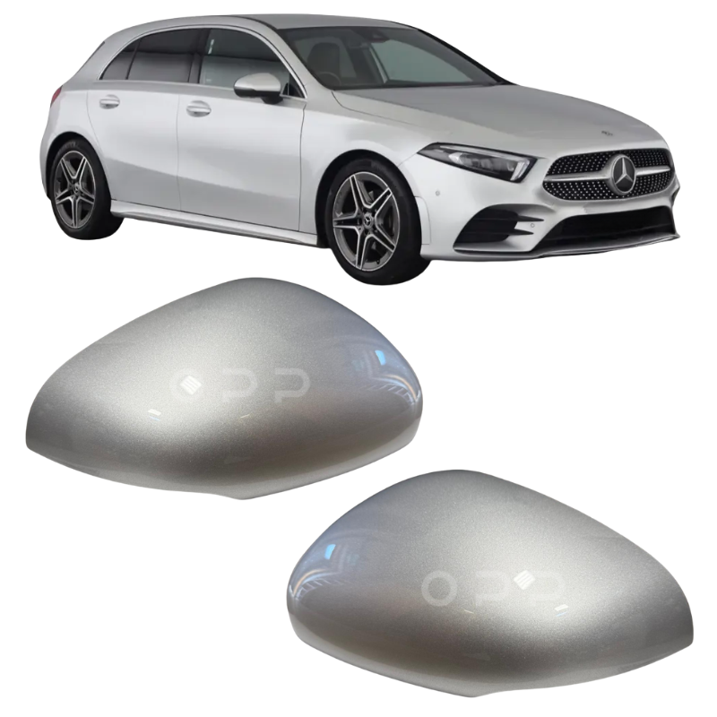 Mercedes Benz A Class W177 2019- Door Wing Mirror Cover Painted Palladium Silver
