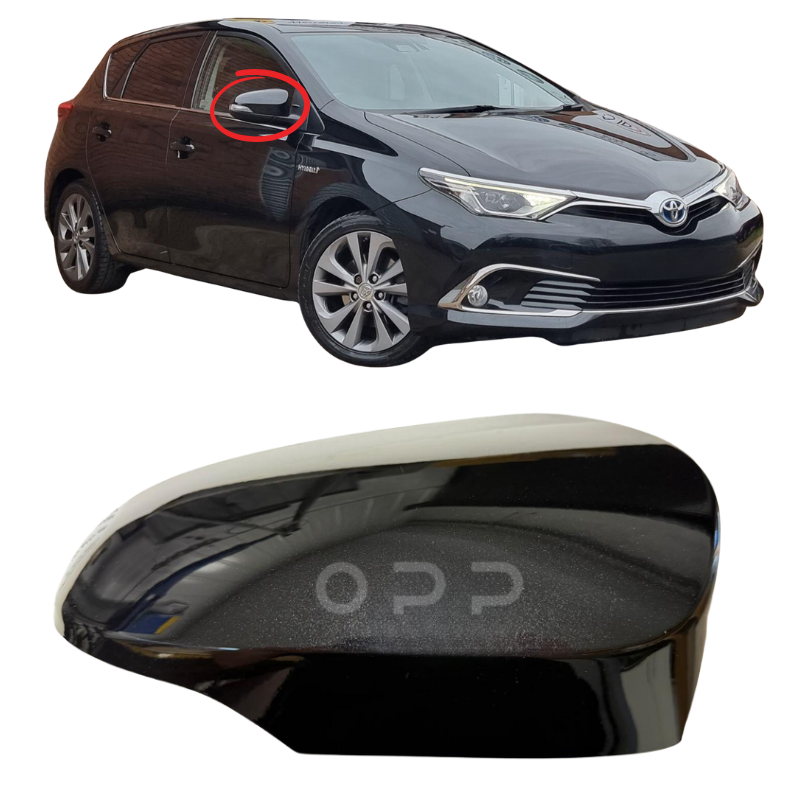 Toyota Auris 2013-2019 Door Wing Mirror Cover Painted Metallic Black