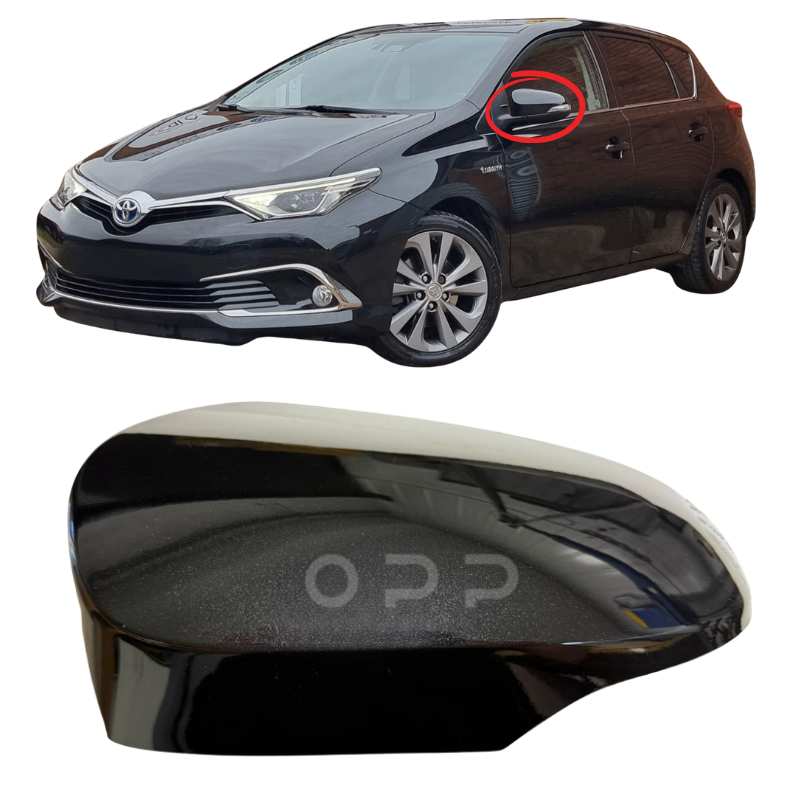 Toyota Auris 2013-2019 Door Wing Mirror Cover Painted Metallic Black