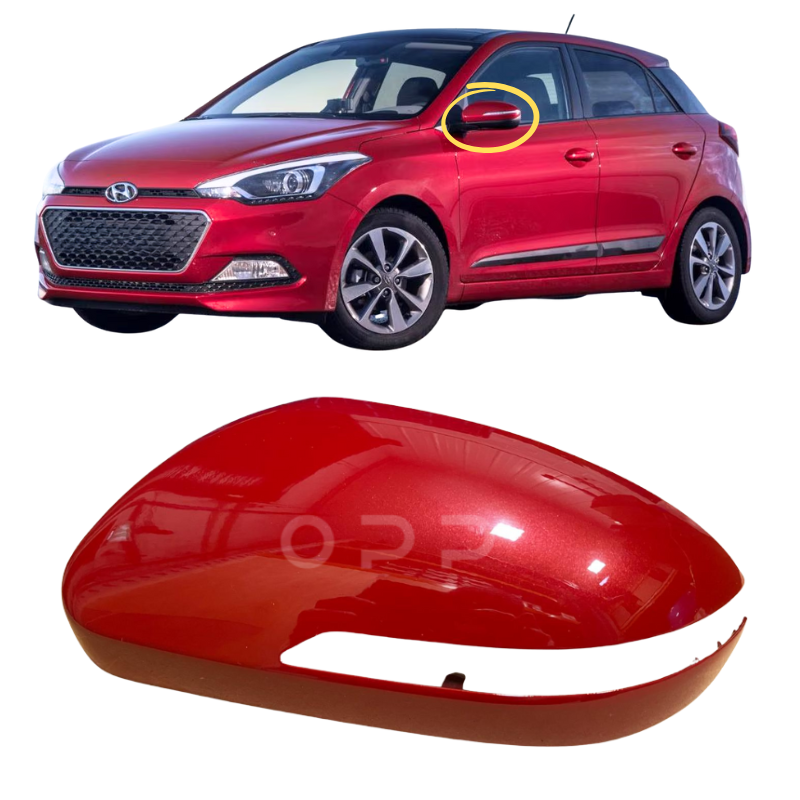 Hyundai i20 2015-2020 Door Wing Mirror Cover Painted Metallic Red