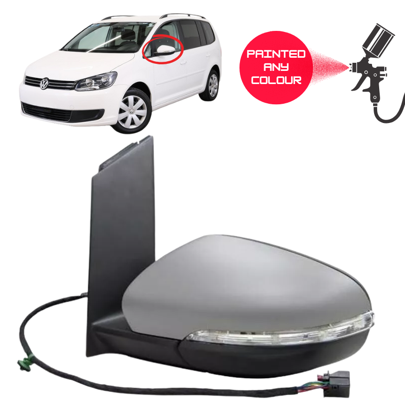 VW Touran 2010-2016 Door Wing Mirror Complete Painted Electric