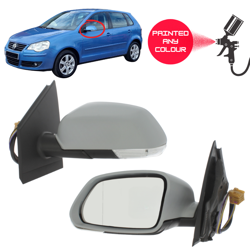 VW Polo 2005-2010 Door Wing Mirror Complete Painted