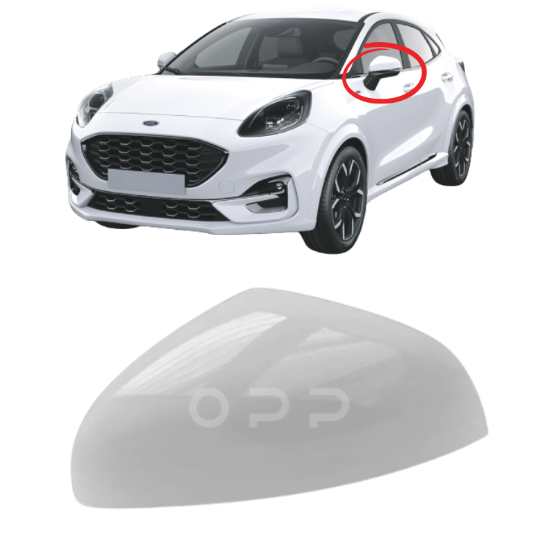 Ford Puma 2019- Door Wing Mirror Cover Painted White