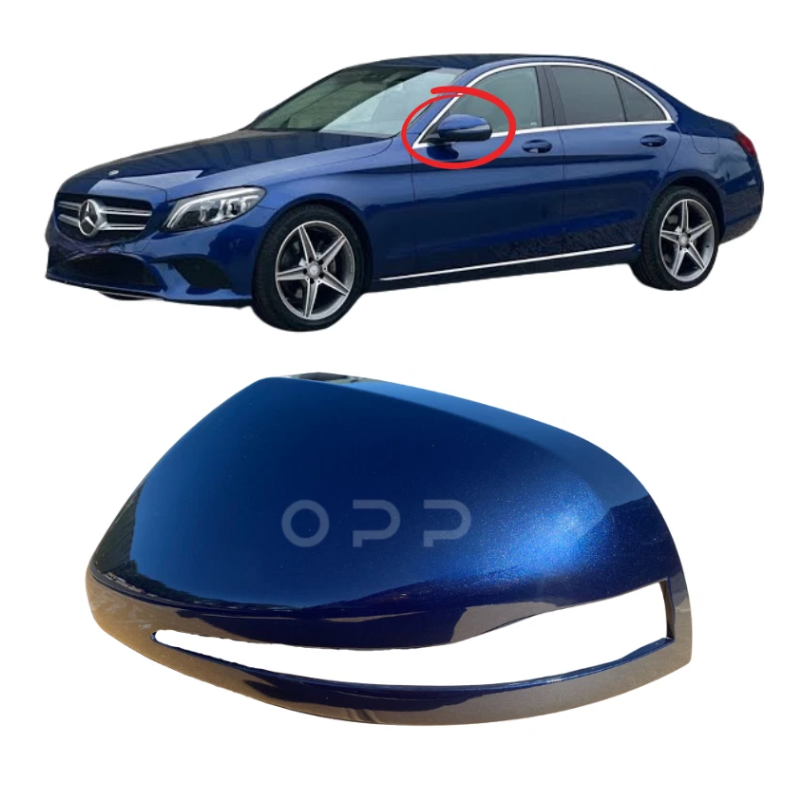 Mercedes Benz C Class 2015-2021 Door Wing Mirror Cover Painted Cavansite Blue