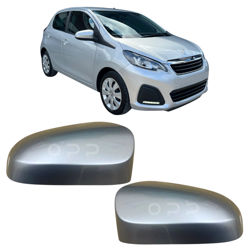 Peugeot 108 2014-2022 Door Wing Mirror Cover Painted Silver