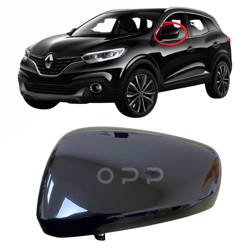 Renault Kadjar 2015-2023 Door Wing Mirror Cover Painted Black GNE