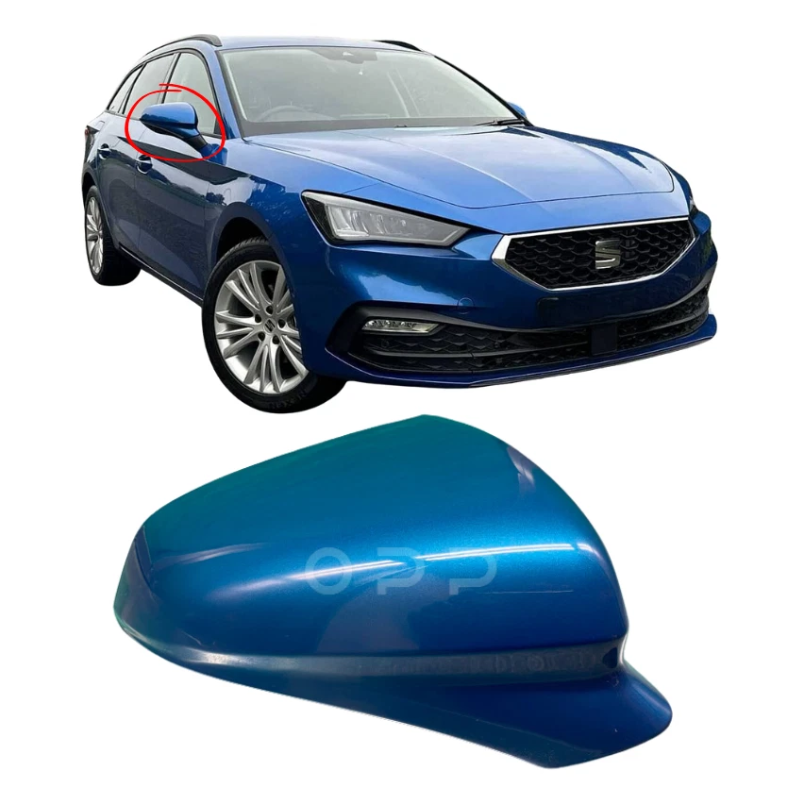 Seat Leon 2020-2024 Door Wing Mirror Cover Painted Azul Blue