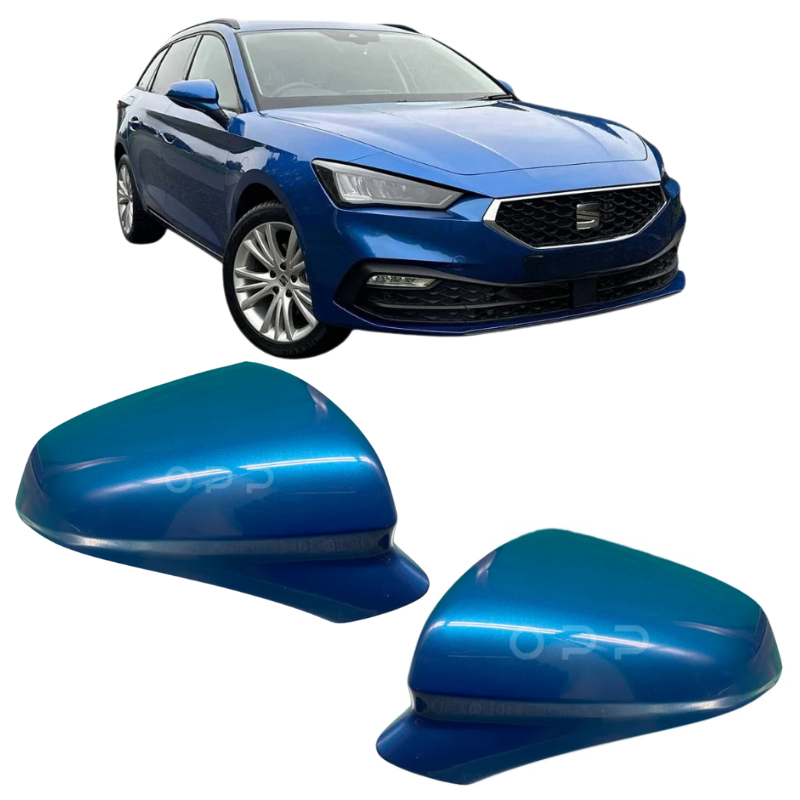 Seat Leon 2020-2024 Door Wing Mirror Cover Painted Azul Blue