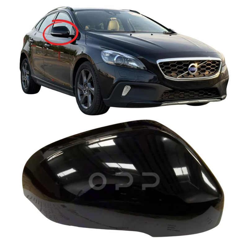 Volvo V70 Estate 2011-2017 Door Wing Mirror Cover Painted Black