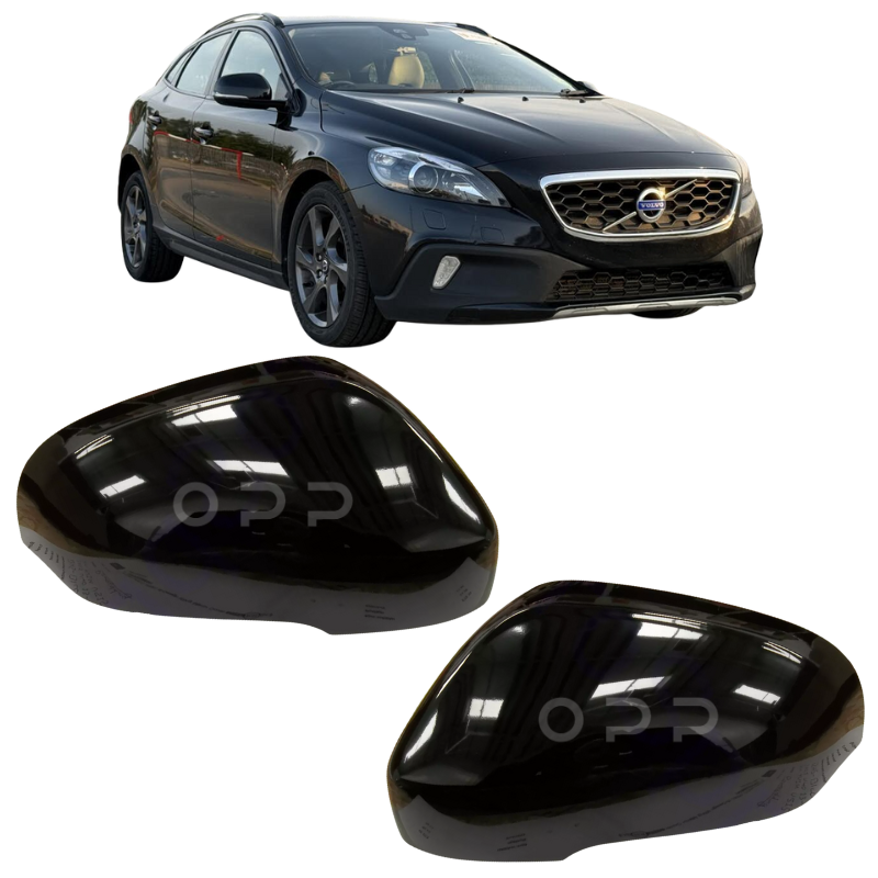 Volvo V70 Estate 2011-2017 Door Wing Mirror Cover Painted Black