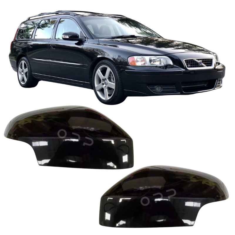 Volvo V70 Estate 2007-2010 Door Wing Mirror Cover Painted Black