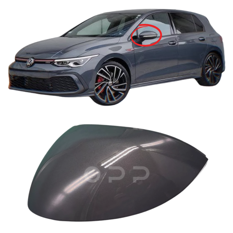 VW Golf MK8 2020- Door Wing Mirror Cover Painted Dolphin Grey