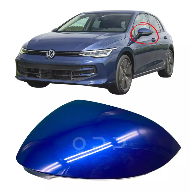 VW Golf MK8 2020- Door Wing Mirror Cover Painted Lapiz Blue Lane Assist