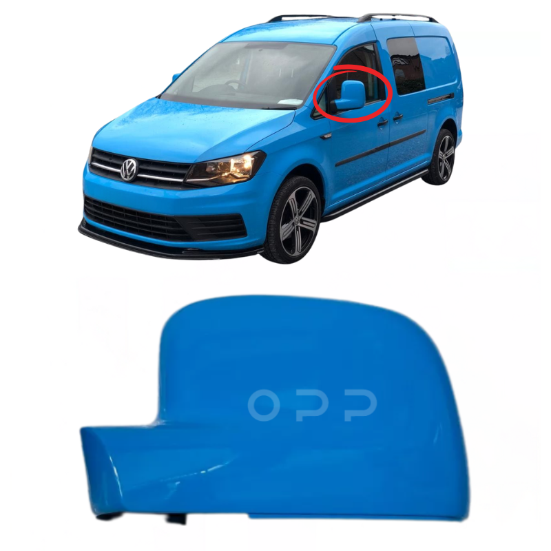 VW Caddy 2004-2021 Door Wing Mirror Cover Painted KLM Blue LT5B