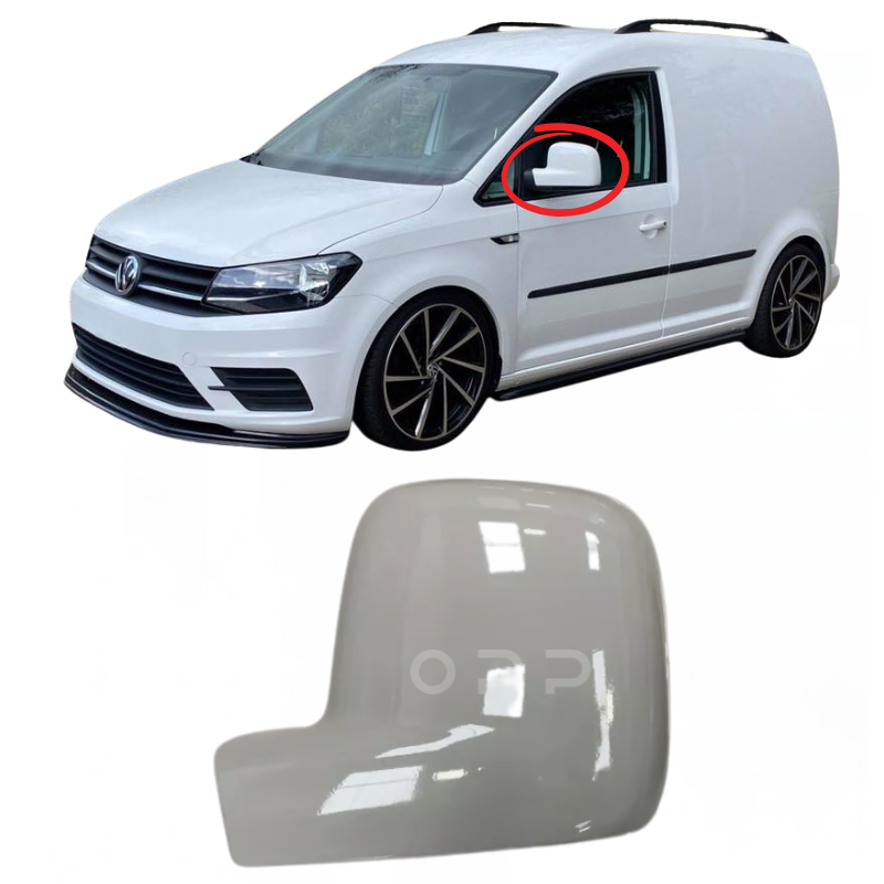 VW Caddy 2004-2021 Door Wing Mirror Cover Painted Candy White LB9A