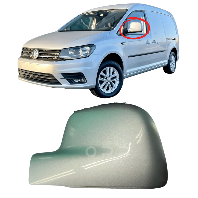 VW Caddy 2004-2021 Door Wing Mirror Cover Painted Reflex Silver LA7W
