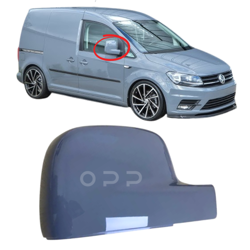 VW Caddy 2004-2021 Door Wing Mirror Cover Painted Pure Grey LH7J