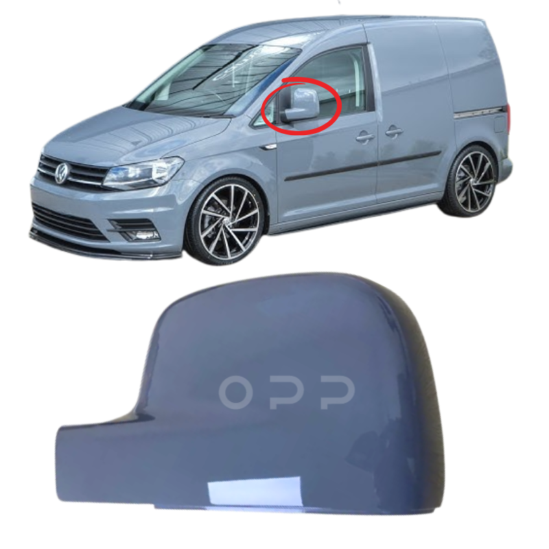 VW Caddy 2004-2021 Door Wing Mirror Cover Painted Pure Grey LH7J