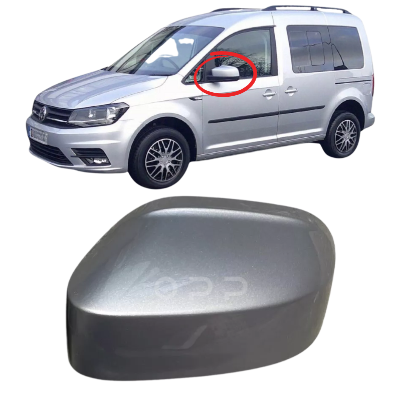 VW Caddy Life 2015-2021 Door Wing Mirror Cover Painted Reflex Silver LA7W