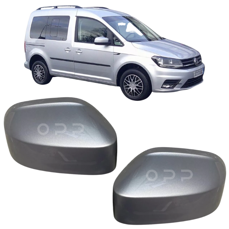 VW Caddy Life 2015-2021 Door Wing Mirror Cover Painted Reflex Silver LA7W
