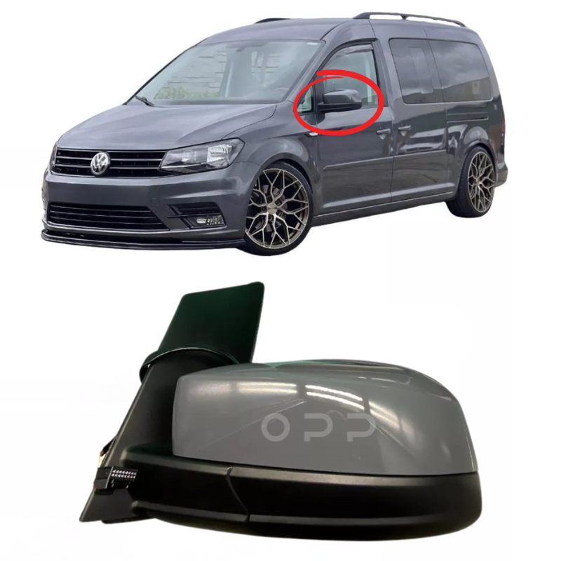 VW Caddy 2004-2021 Door Wing Mirror Electric Painted Pure Grey LH7J