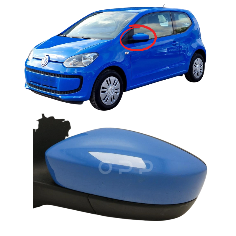 VW Up 2012-2016 Door Wing Mirror Cover Painted Blue