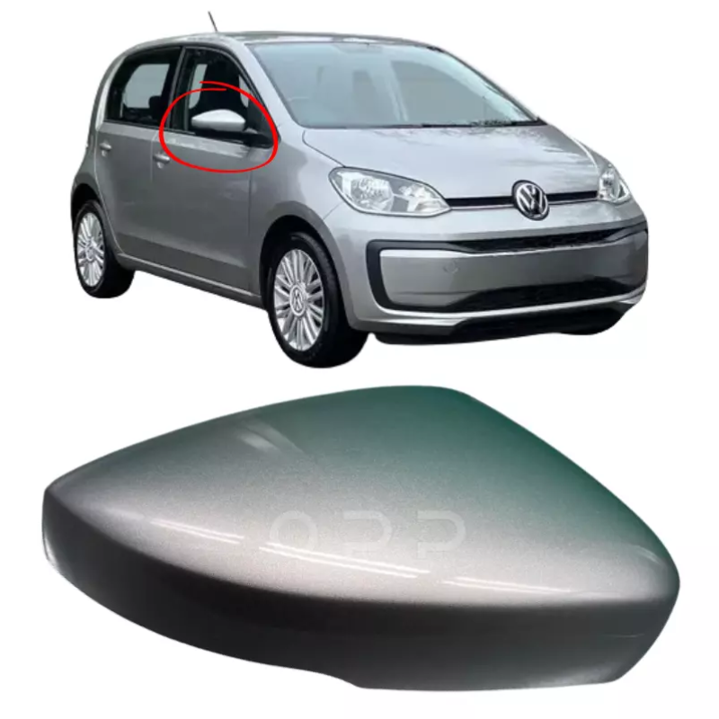 VW Up 2016-2023 Door Wing Mirror Cover Painted Tungsten Silver